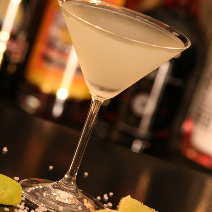 Handcrafted margarita with salted rim